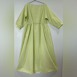 Handmade- 100% Cotton Light Green Midi Dress